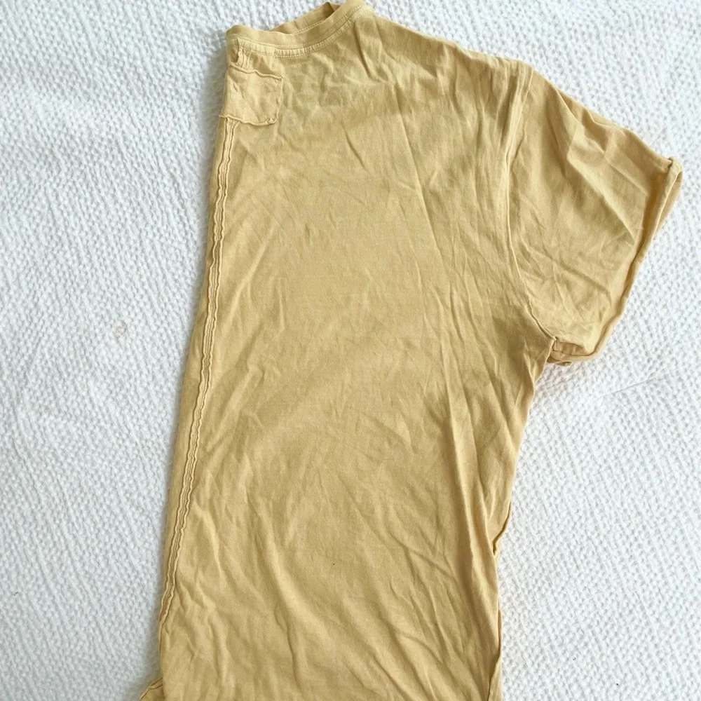 Free People Nina Tee white soft oversized tee in butter yellow in Medium - Picture 5 of 8